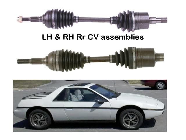 CV Shaft Assembly: Fiero Auto 4cyl & V6 '84-88 - 1 Pair Only